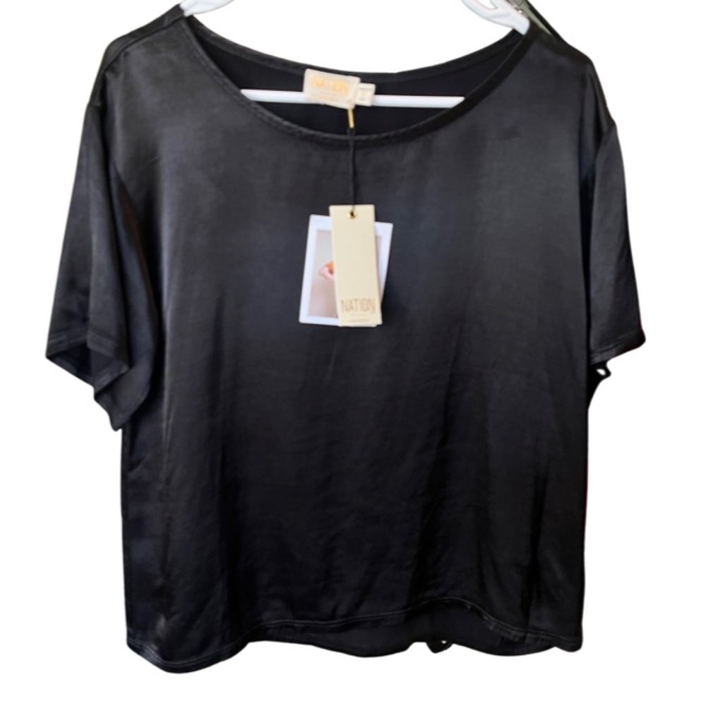 NWT NationLTD Satin Shine T Shirt